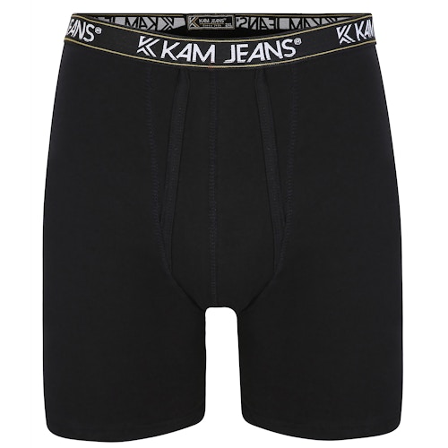 KAM Twin Pack Boxer Shorts Black